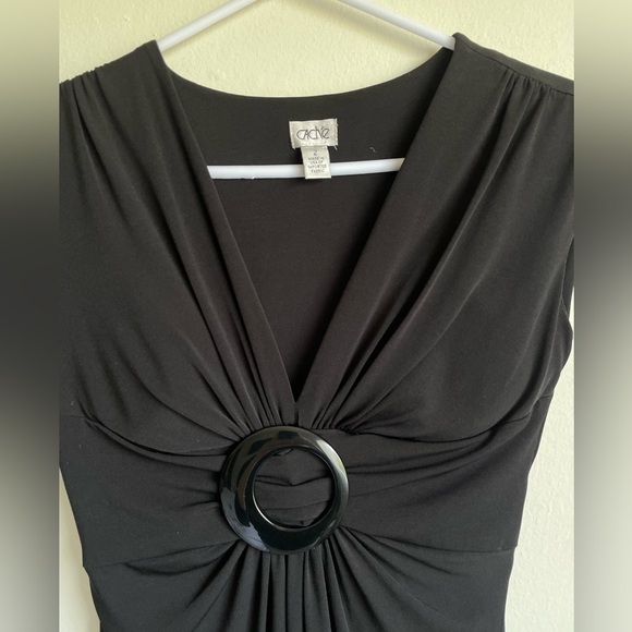 Cache cocktail Fitted Little Black Dress With Clasp Tie Size 2 - Picture 2 of 4